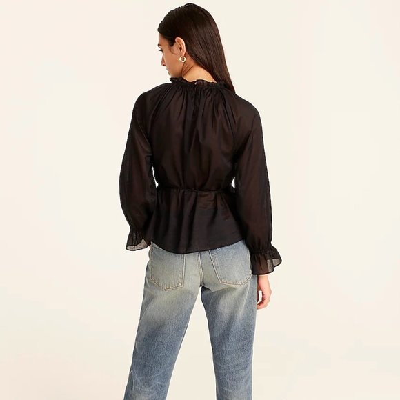 NWT J.Crew Tie-waist top in organic cotton voile - Picture 8 of 8